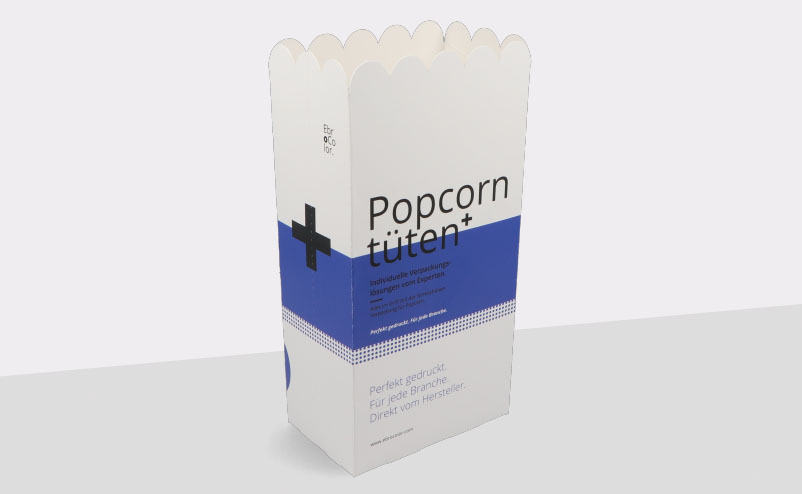 Popcorn bag made from white cardboard