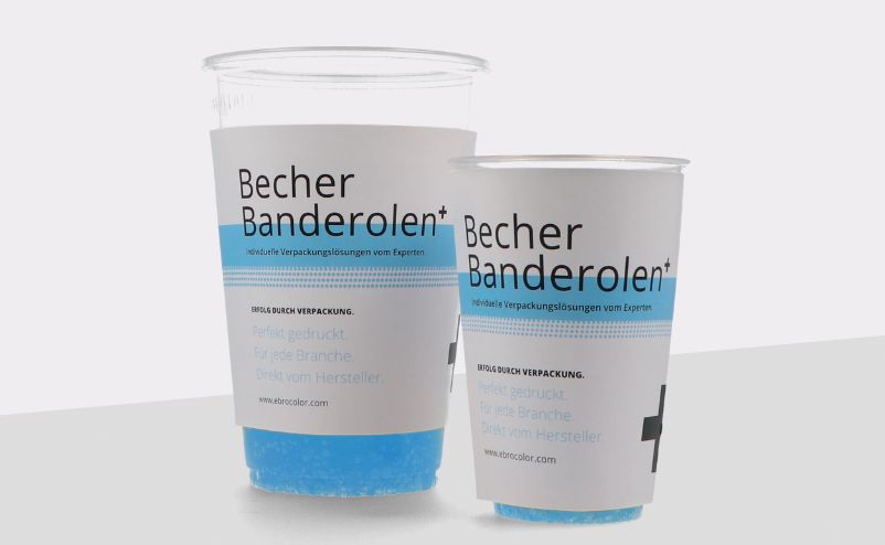 Printed cup sleeves in different sizes